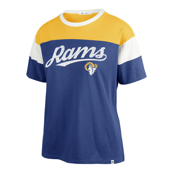 Women's Nike White Los Angeles Rams Rewind Ringer T-Shirt