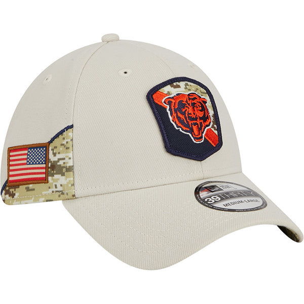 Chicago Bears New Era 2023 Salute To Service 39THIRTY Flex Hat - Stone