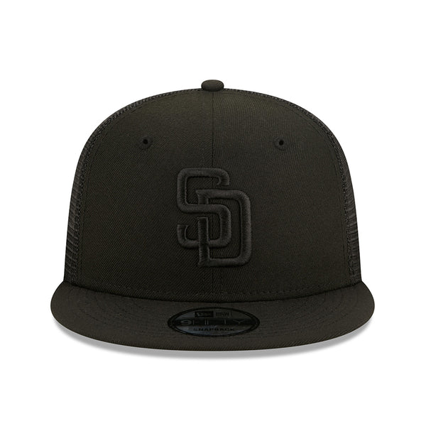 MLB San Diego Padres New Era Black on Black 9FIFTY Trucker Snapback - Just  Sports