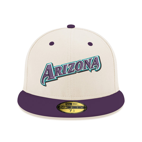 Arizona Diamondbacks New Era Fitted 7 1/8 Throwback Hat White Gold Cream