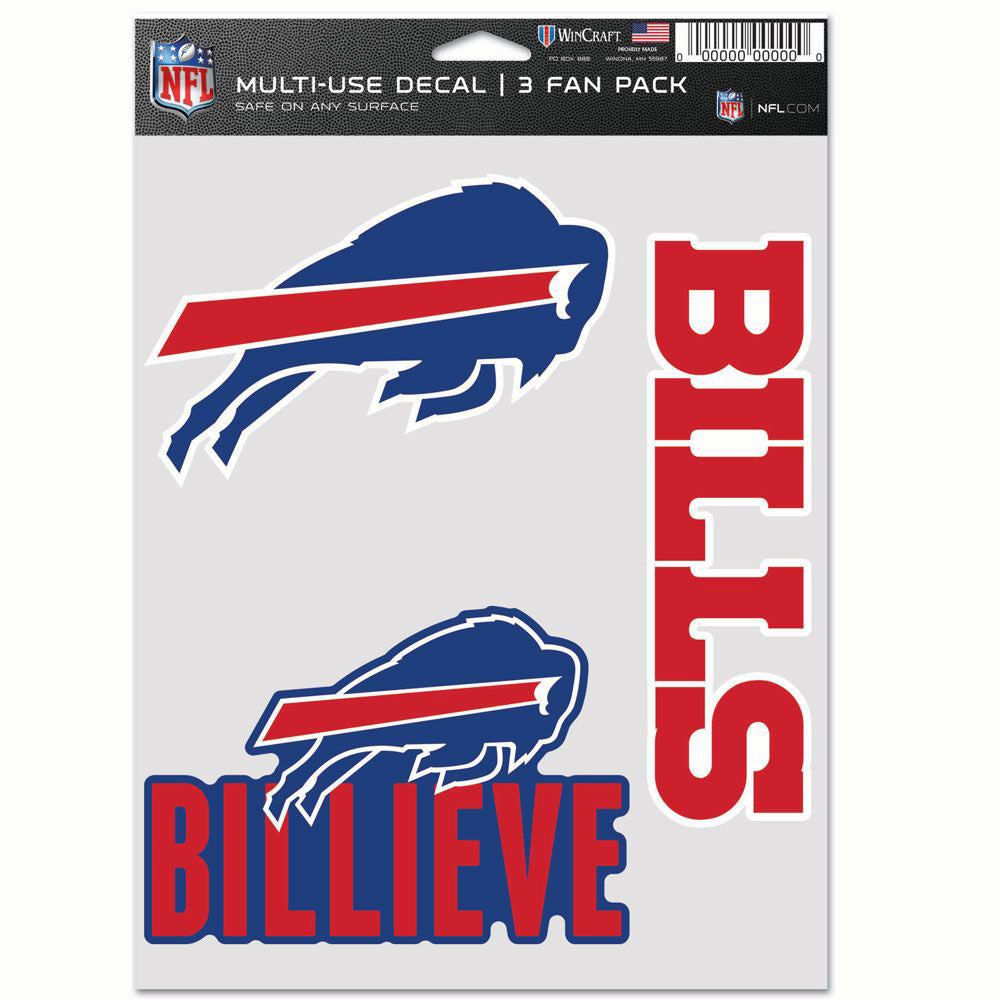 NFL Buffalo Bills WinCraft 3-Pack Fan Decal Sheet