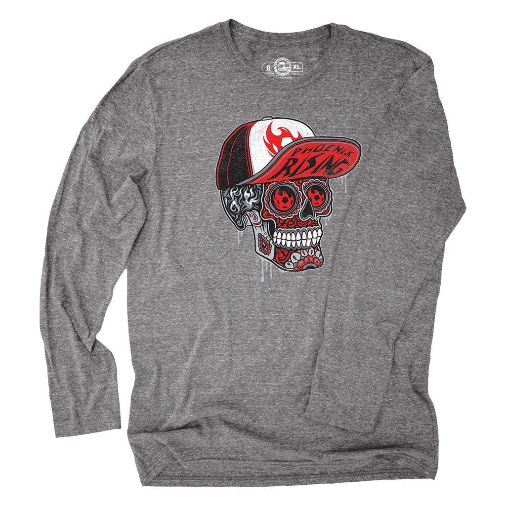 Phoenix Rising Duck Company Skater Skull Long Sleeve Tee