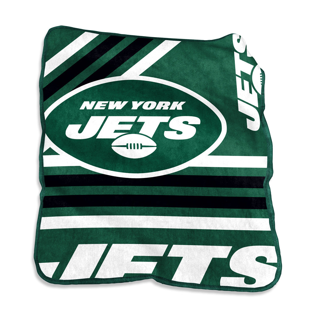 NFL New York Jets Logo Brands 50x60 Raschel Blanket