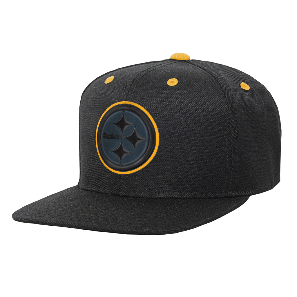 NFL Pittsburgh Steelers Youth Outerstuff Team Color Pop Flatbrim Adjustable Snapback Hat