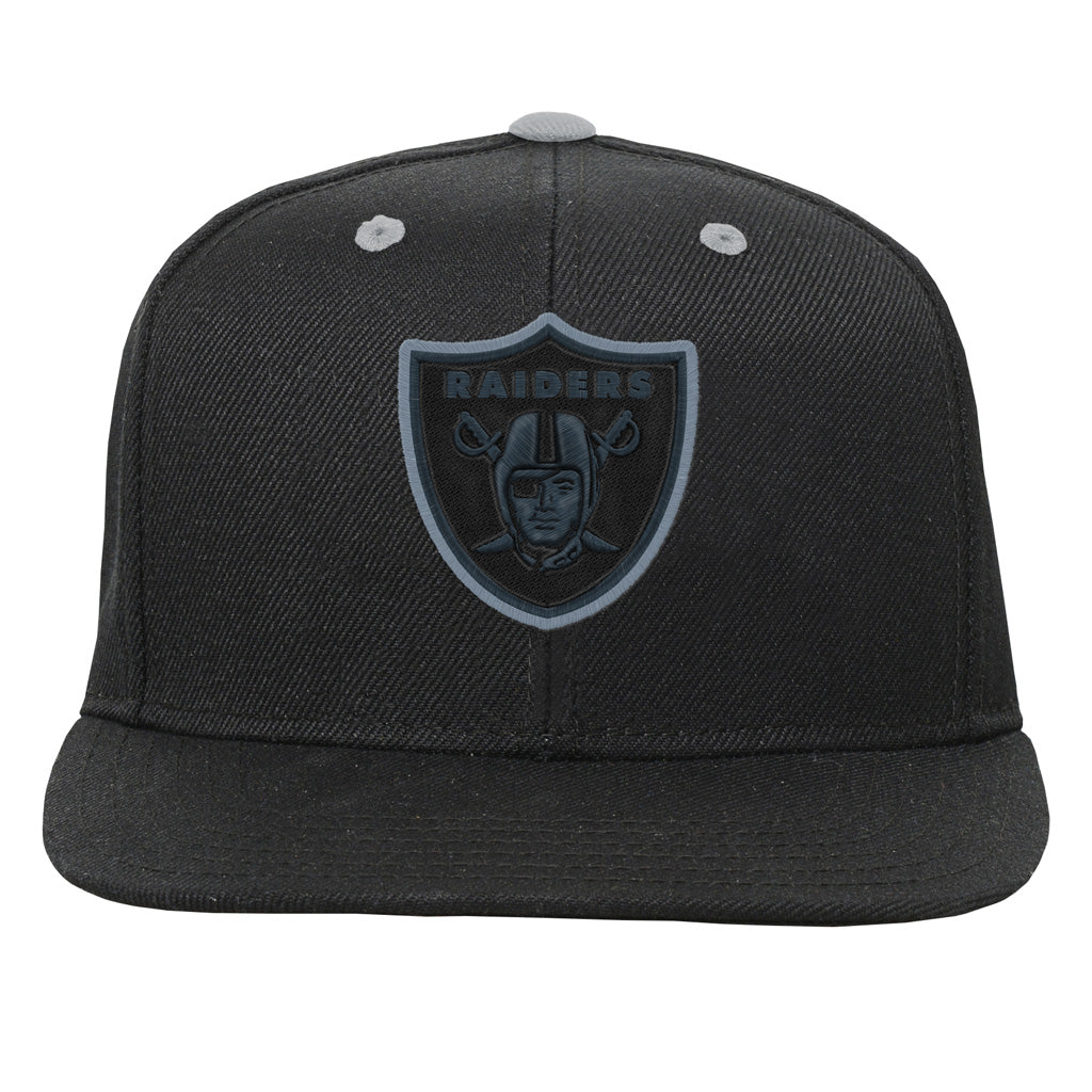 NFL Las Vegas Raiders Youth Outerstuff Team Color Pop Flatbrim Adjustable Snapback Hat