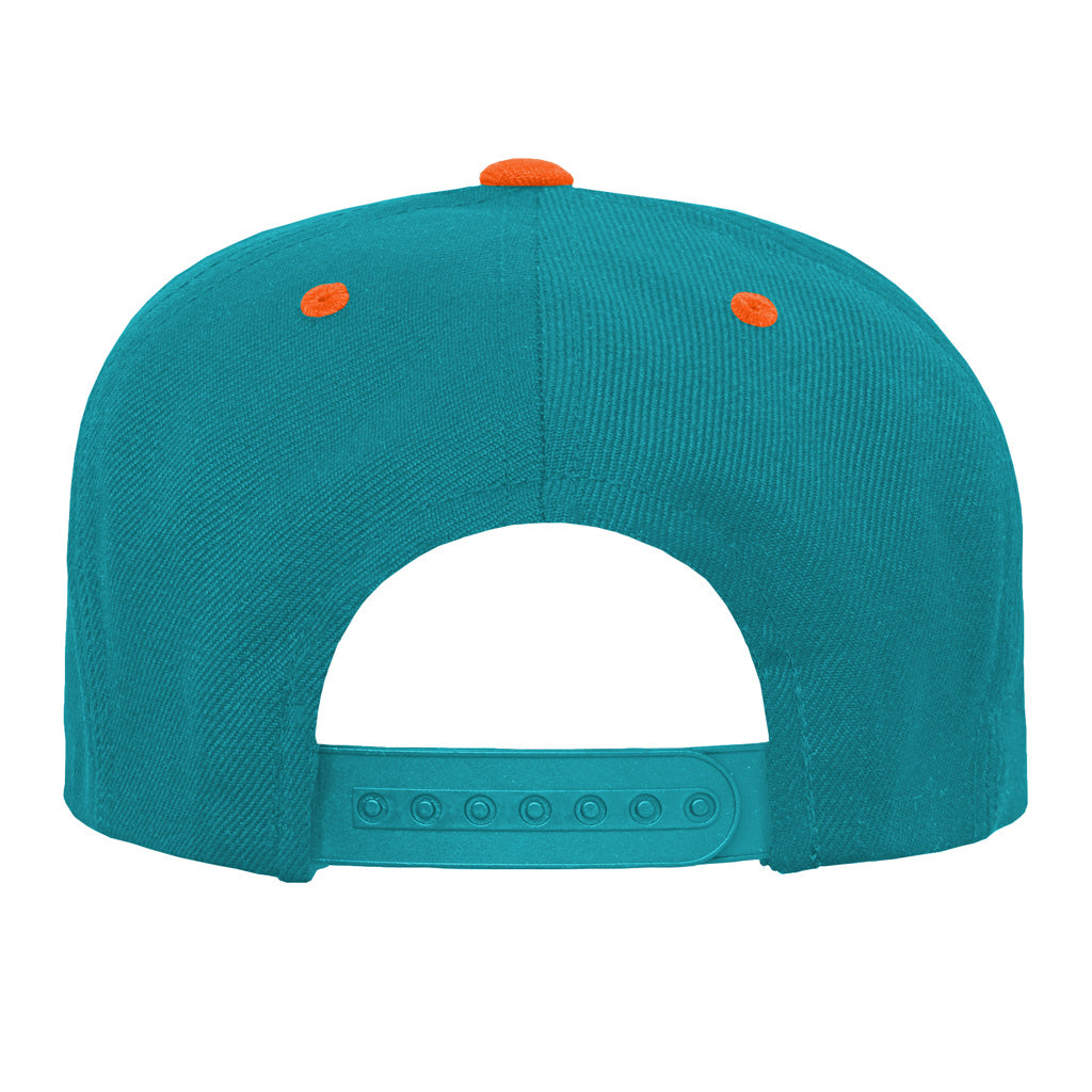 NFL Miami Dolphins Youth Outerstuff Team Color Pop Flatbrim Adjustable Snapback Hat