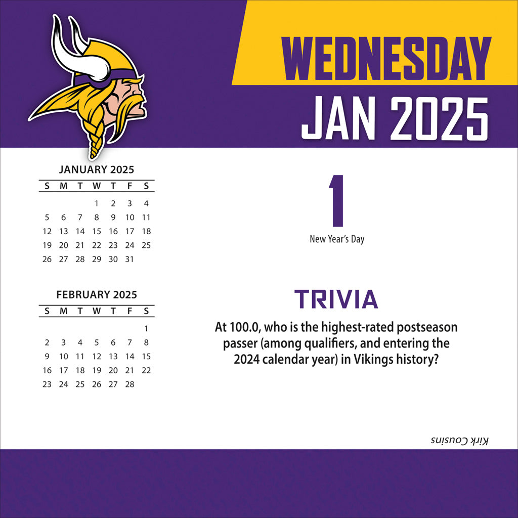 NFL Minnesota Vikings 2024-2025 Boxed Calendar