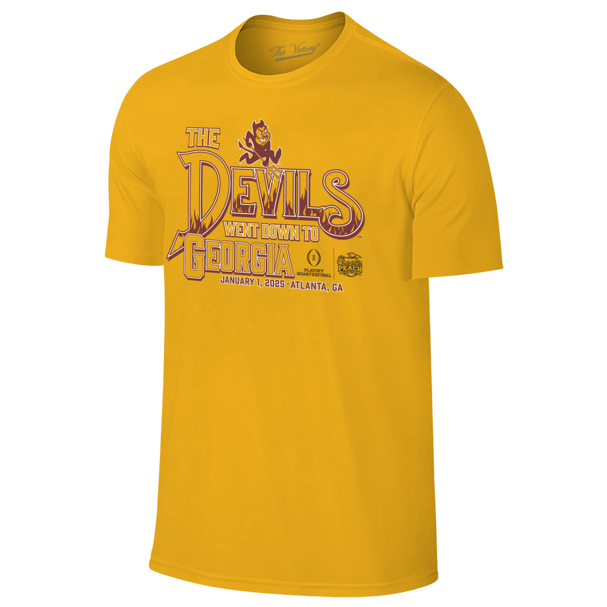 NCAA Arizona State Sun Devils Retro Brand Devils Went Down to Georgia 2024 Peach Bowl Short Sleeve T-Shirt