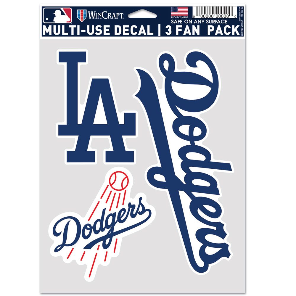 MLB Los Angeles Dodgers WinCraft 3-Pack Decal Sheet