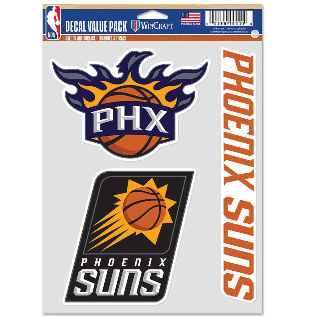 NBA Phoenix Suns Team Wincraft 6x8 3 Pack Decal