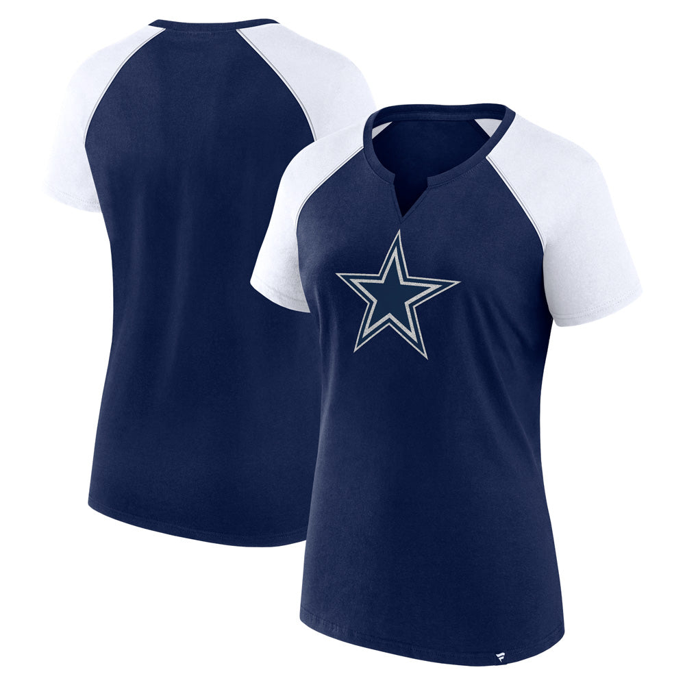 NFL Dallas Cowboys Women&#39;s Fanatics Glitter Primary Raglan Tee