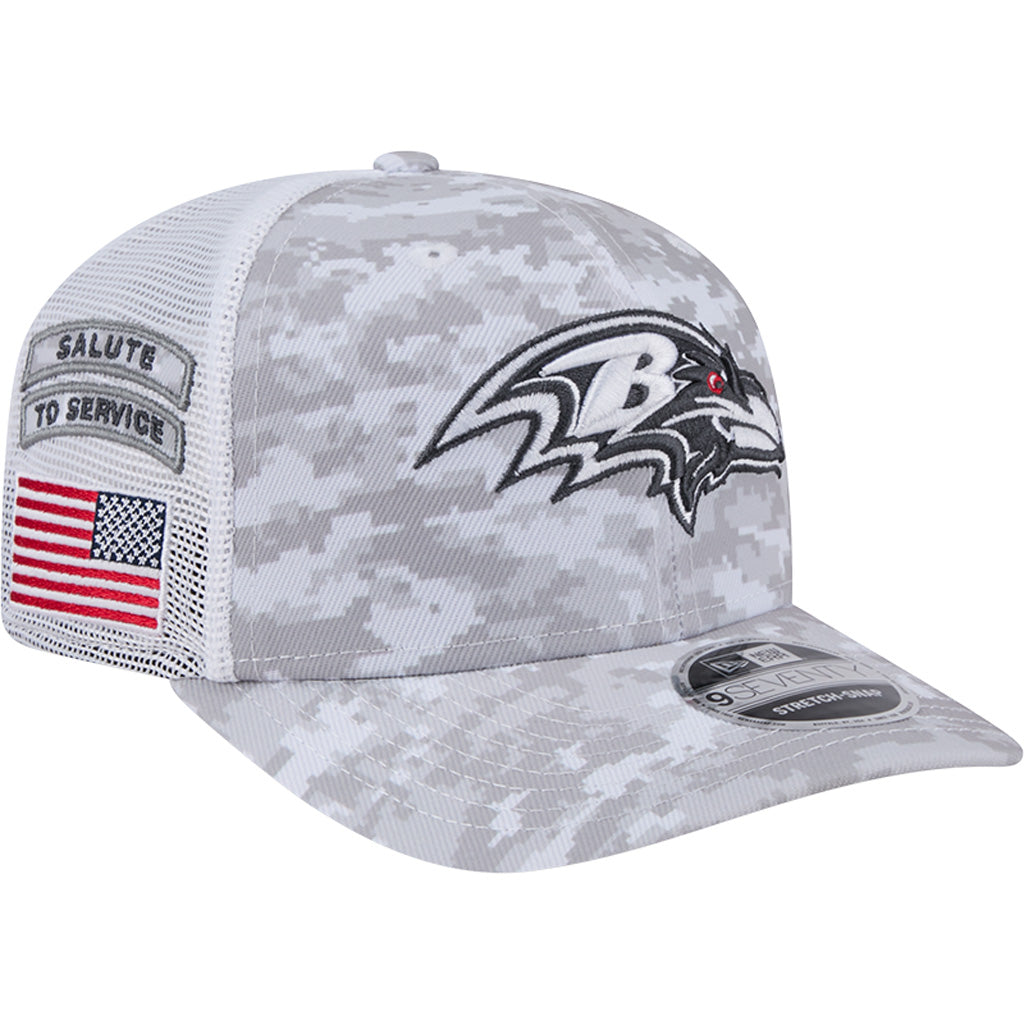 NFL Baltimore Ravens New Era 2024 Salute to Service 9SEVENTY Stretch-Snapback Hat