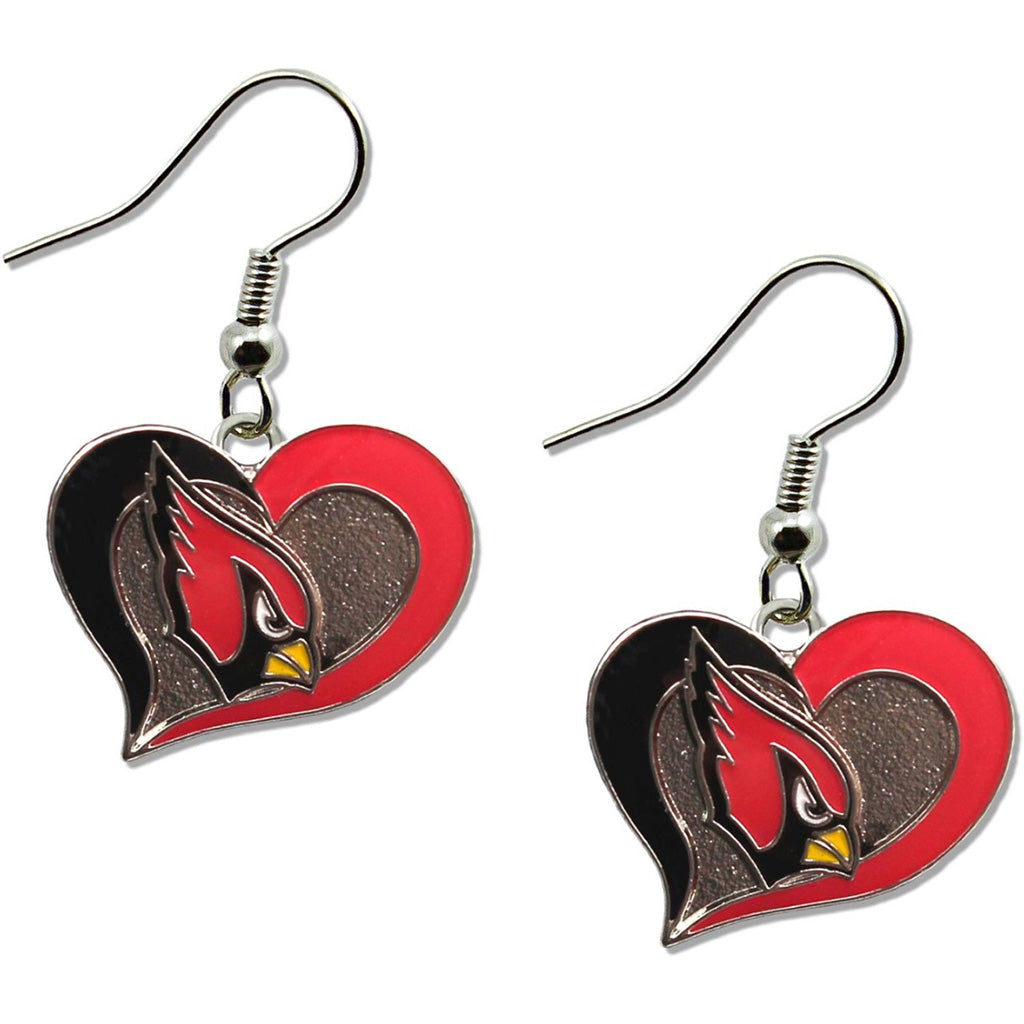 NFL Arizona Cardinals Aminco Swirl Heart Earrings