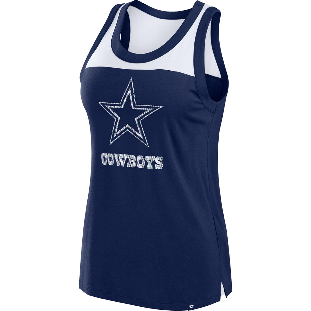 NFL Dallas Cowboys Women&#39;s Fanatics Sequin Lock Up Tank Top