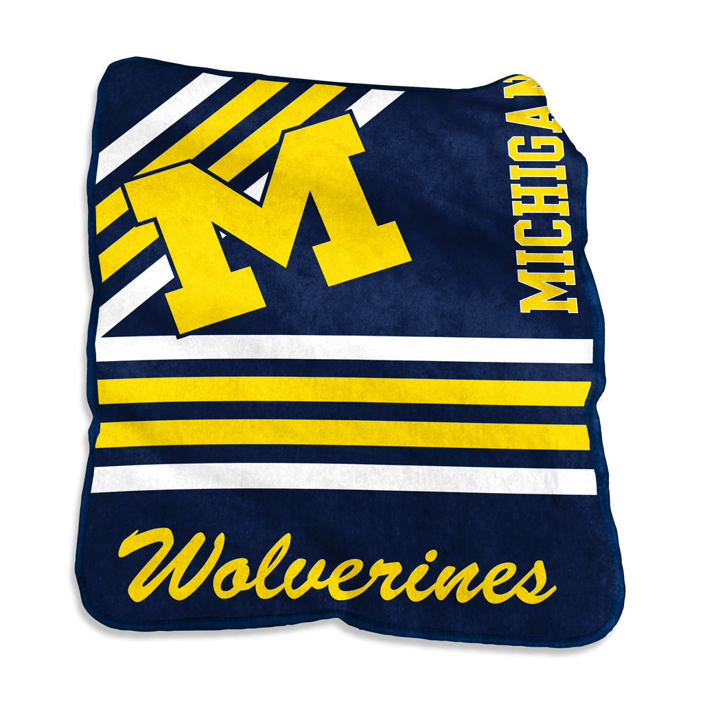 NCAA Michigan Wolverines Logo Brands 50x60 Raschel Blanket