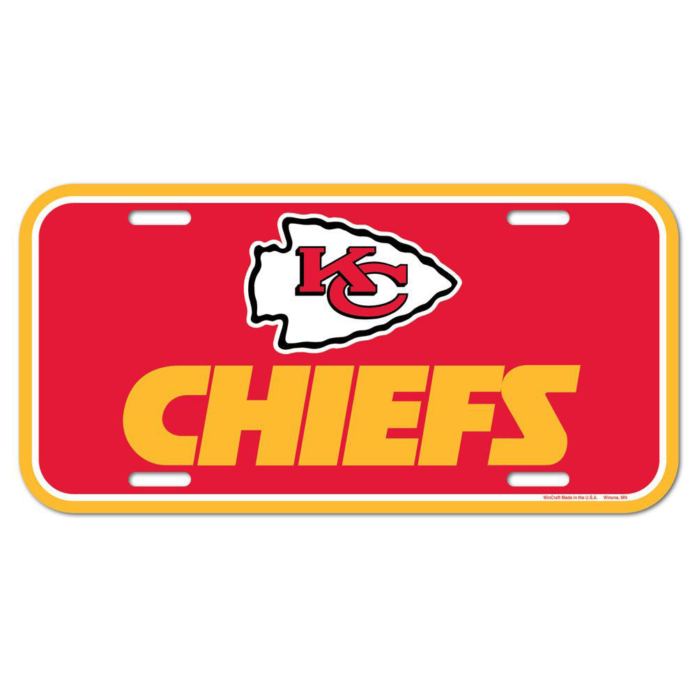 NFL Kansas City Chiefs WinCraft Logo Plastic License Plate