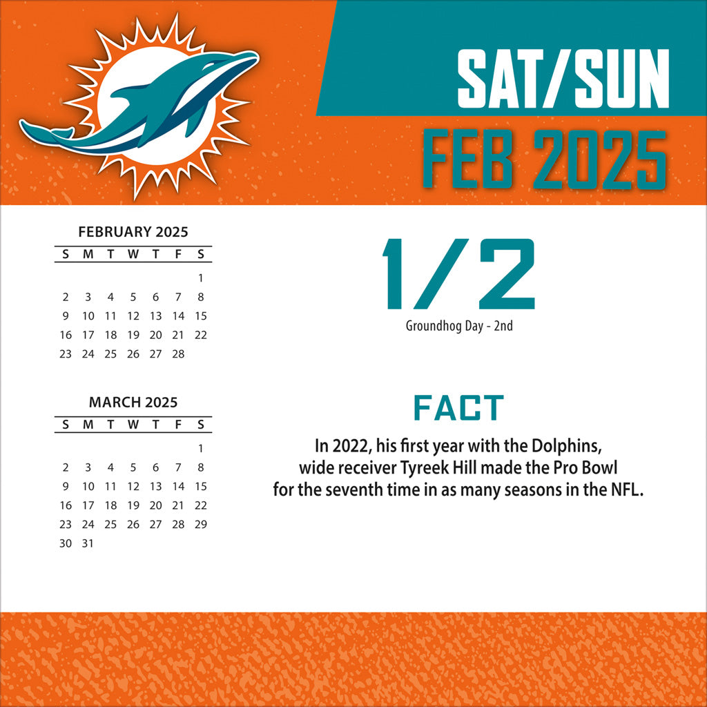 NFL Miami Dolphins 2024-2025 Boxed Calendar