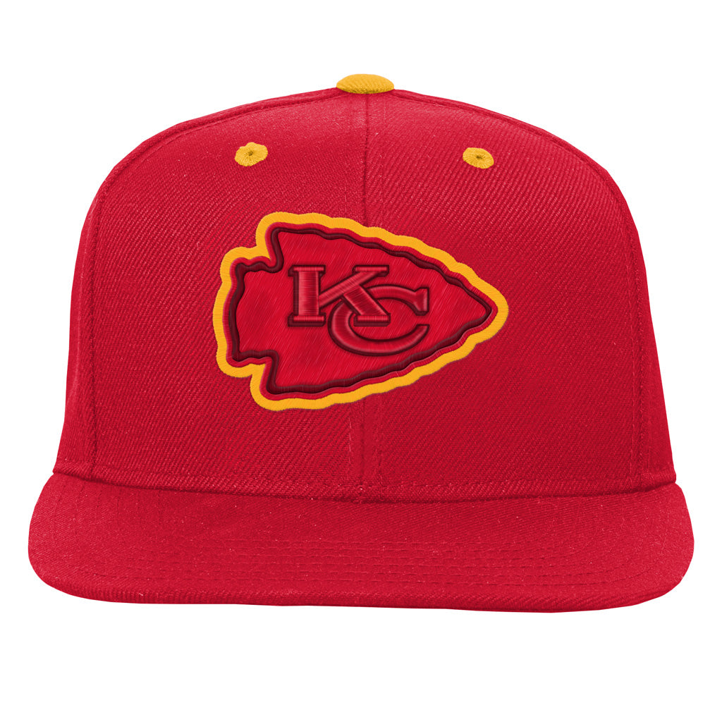 NFL Kansas City Chiefs Youth Outerstuff Team Color Pop Flatbrim Adjustable Snapback Hat