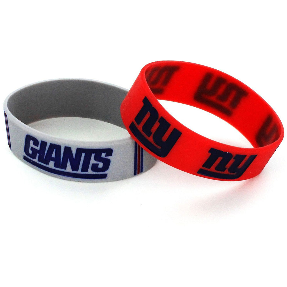 NFL New York Giants Aminco 2-Pack Wide Silicone Bracelet Bands