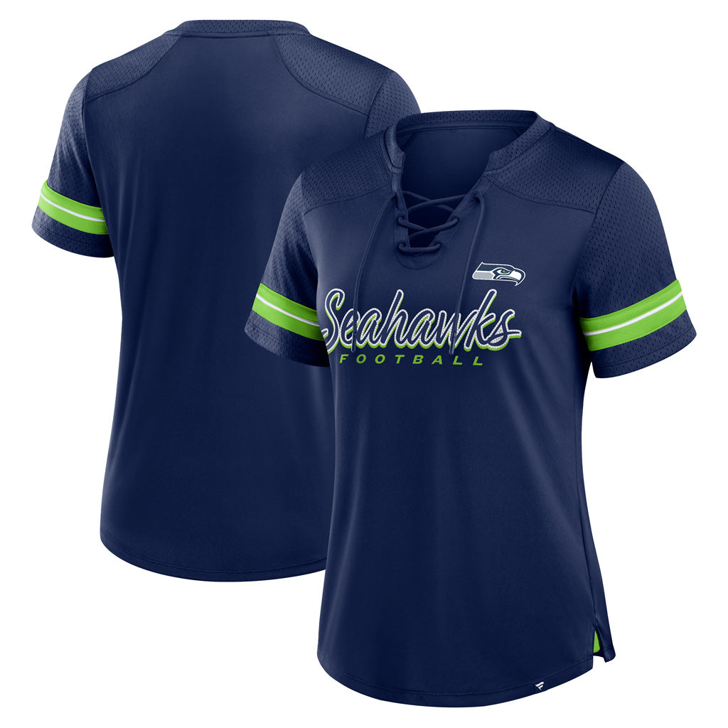 NFL Seattle Seahawks Fanatics Women&#39;s Play Script Lace-Up Top