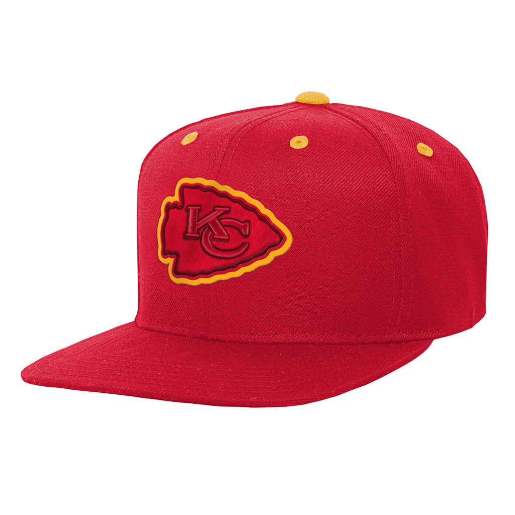 NFL Kansas City Chiefs Youth Outerstuff Team Color Pop Flatbrim Adjustable Snapback Hat