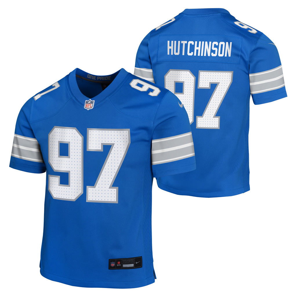 NFL Detroit Lions Aiden Hutchinson Youth Home Game Jersey