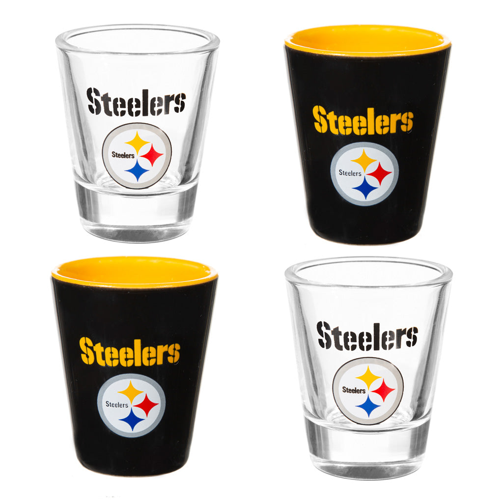 NFL Pittsburgh Steelers Evergreen 4-Piece Shot Glass Set