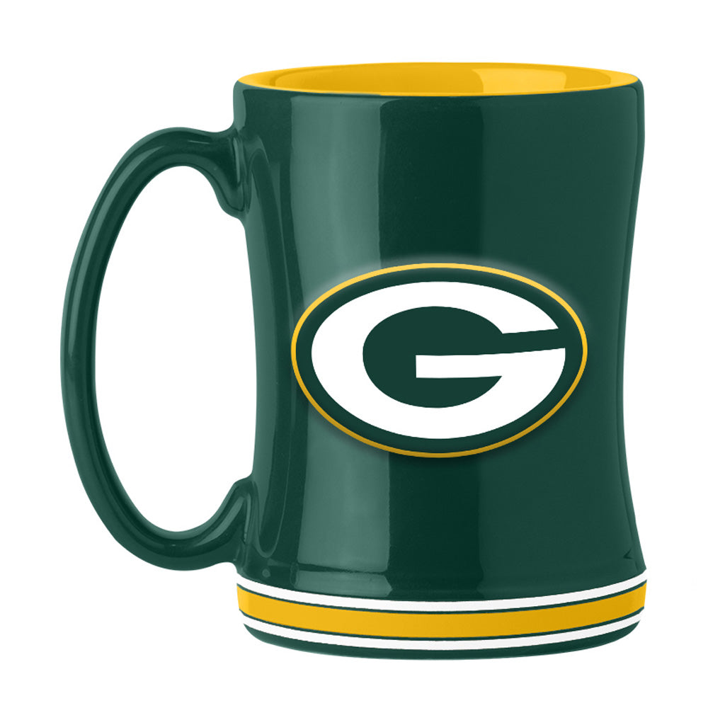 NFL Green Bay Packers Logo Brands Relief Mug