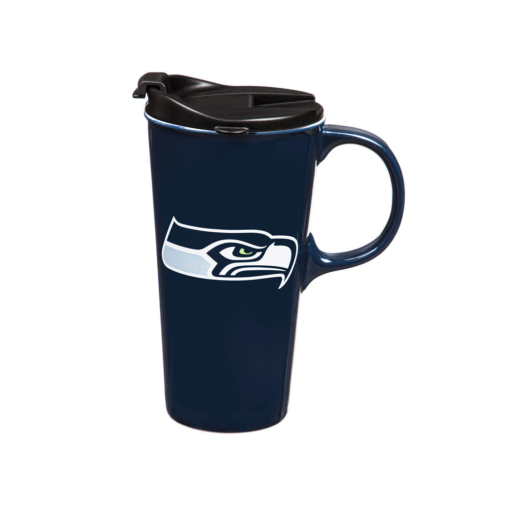 NFL Seattle Seahawks Evergreen 17oz Boxed Travel Latte Mug