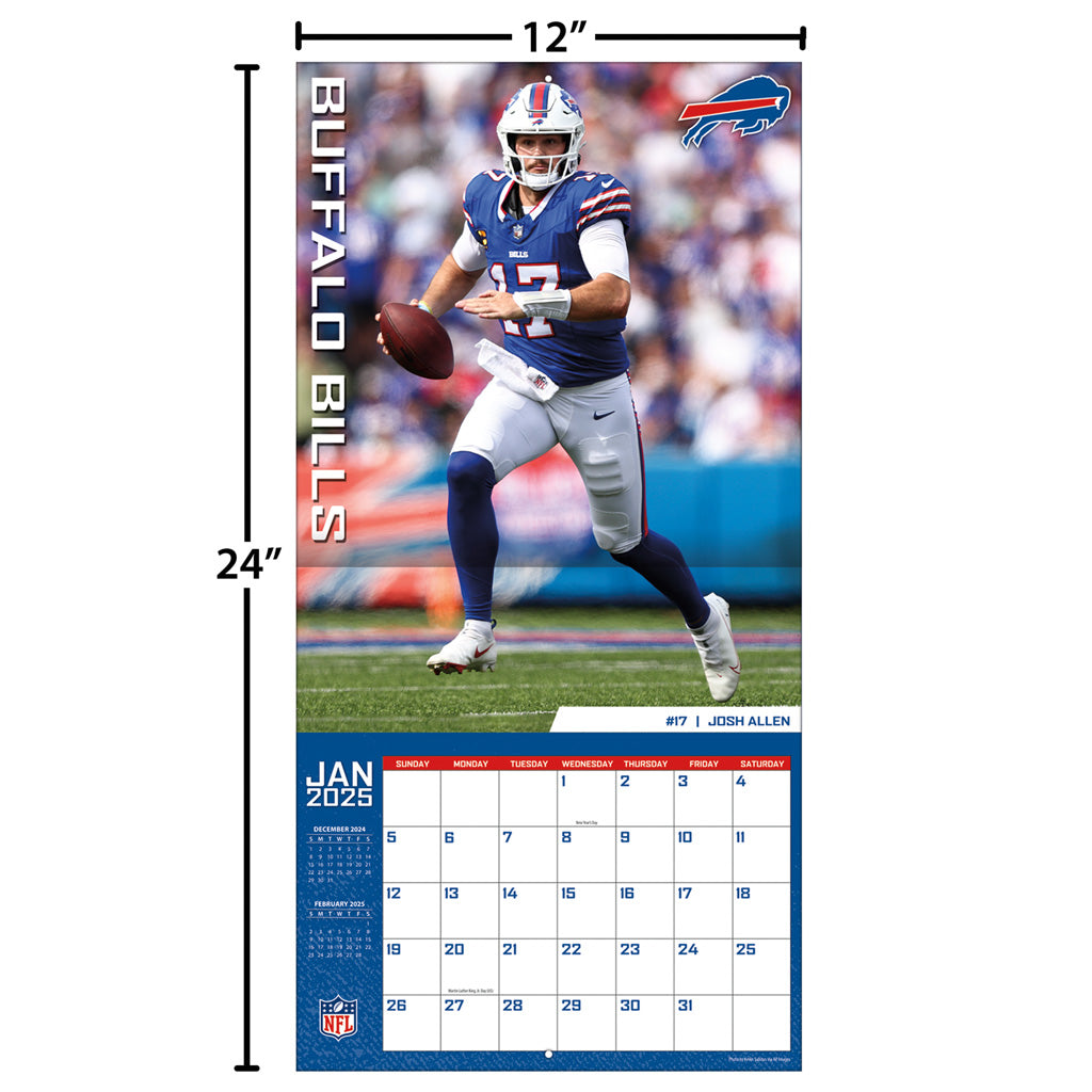 NFL Buffalo Bills 2024-2025 12&quot; x 12&quot; Team Wall Calendar