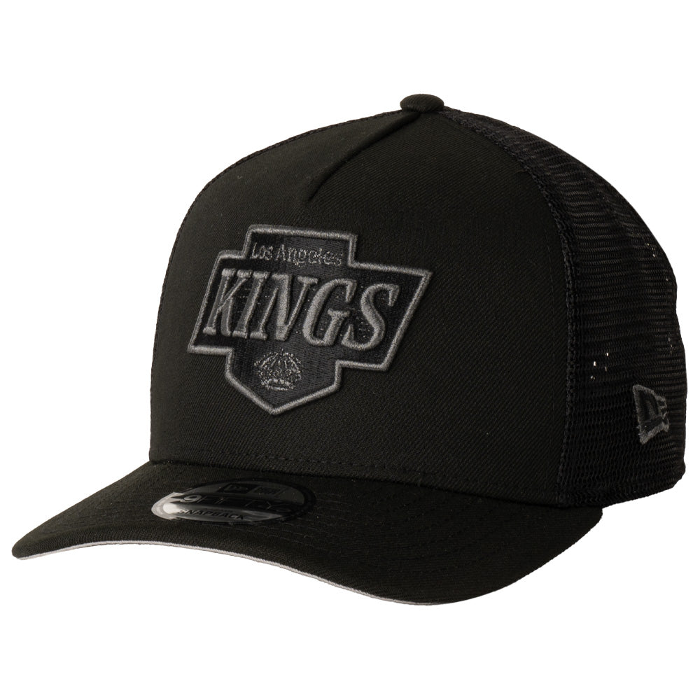 NHL Los Angeles Kings New Era Black Pearl A-Frame 9FIFTY Trucker Snapback Hat