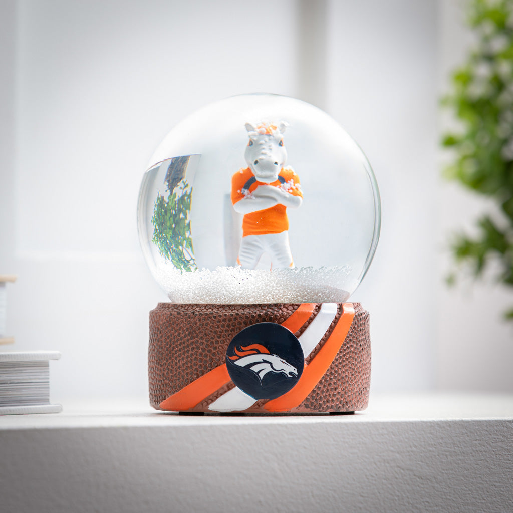 NFL Denver Broncos Evergreen Glass Water Globe