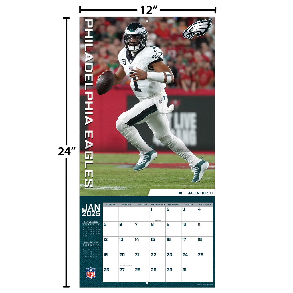 NFL Philadelphia Eagles 2024-2025 12&quot; x 12&quot; Team Wall Calendar