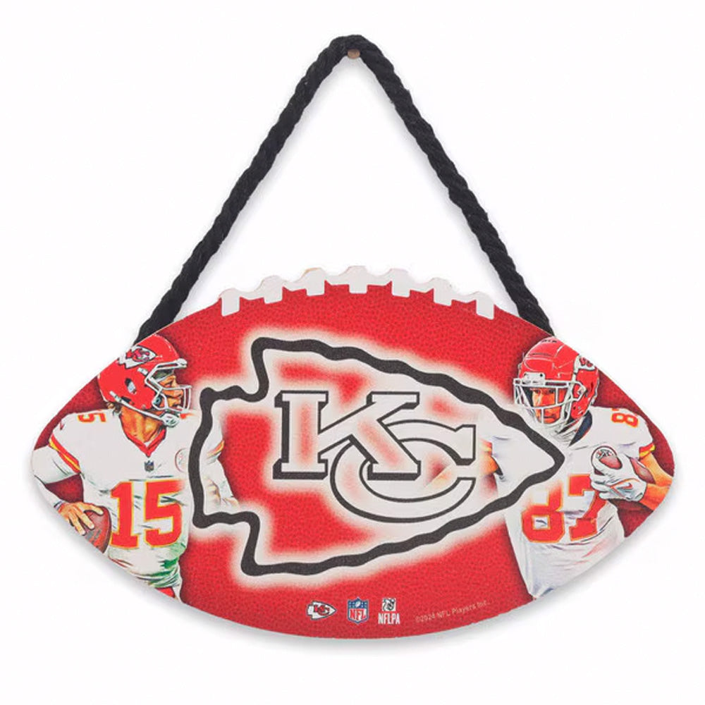 NFL Kansas City Chiefs Open Road Brands Hanging Football Wood Sign