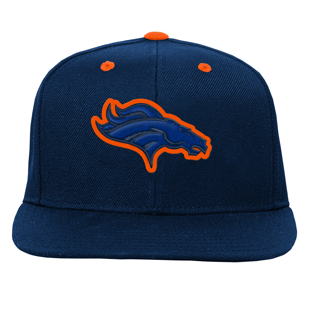 NFL Denver Broncos Youth Outerstuff Team Color Pop Flatbrim Adjustable Snapback Hat