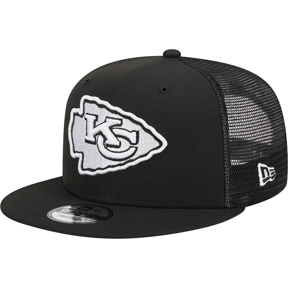 NFL Kansas City Chiefs New Era Black &amp; White Trucker 9FIFTY Snapback