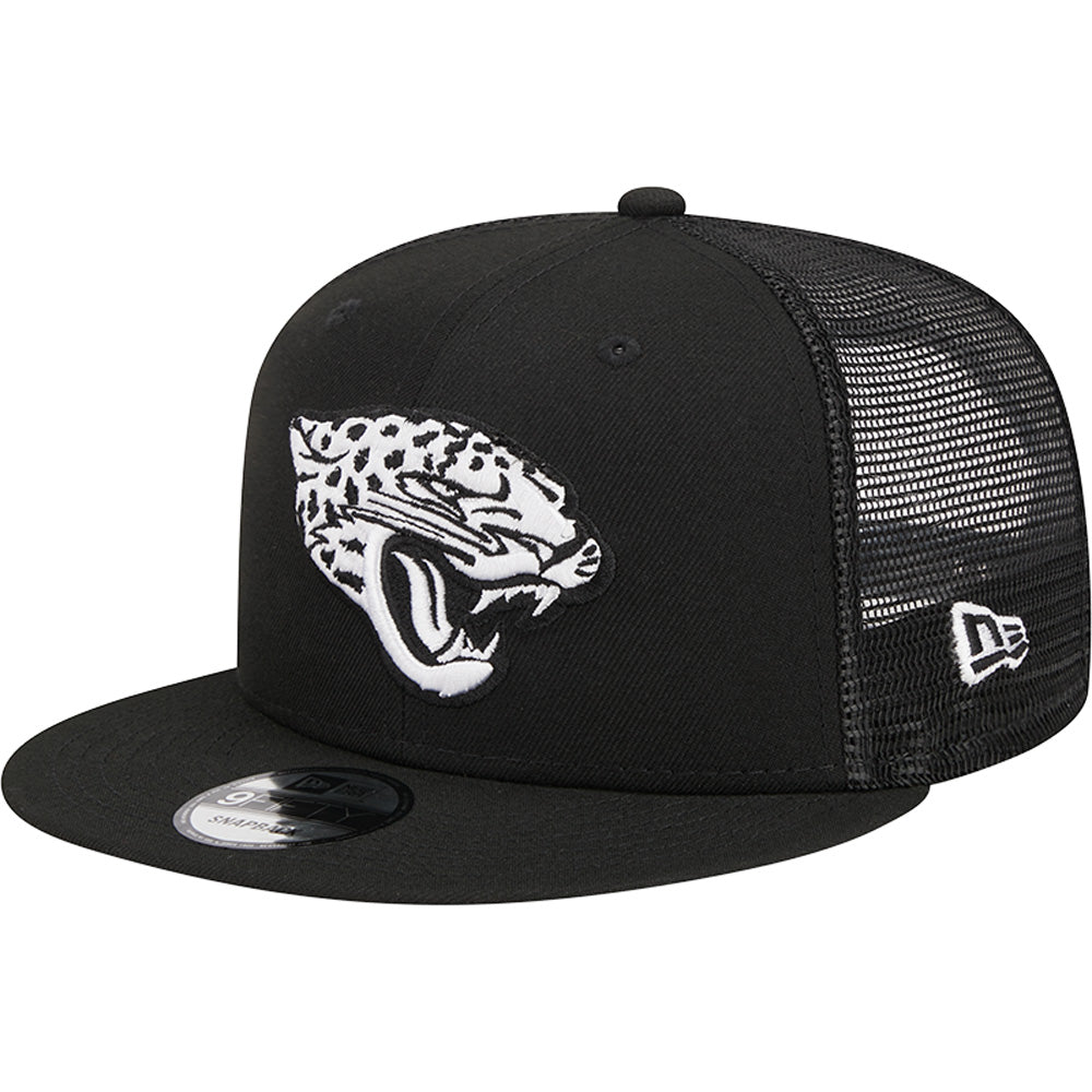 NFL Jacksonville Jaguars New Era Black &amp; White Trucker 9FIFTY Snapback