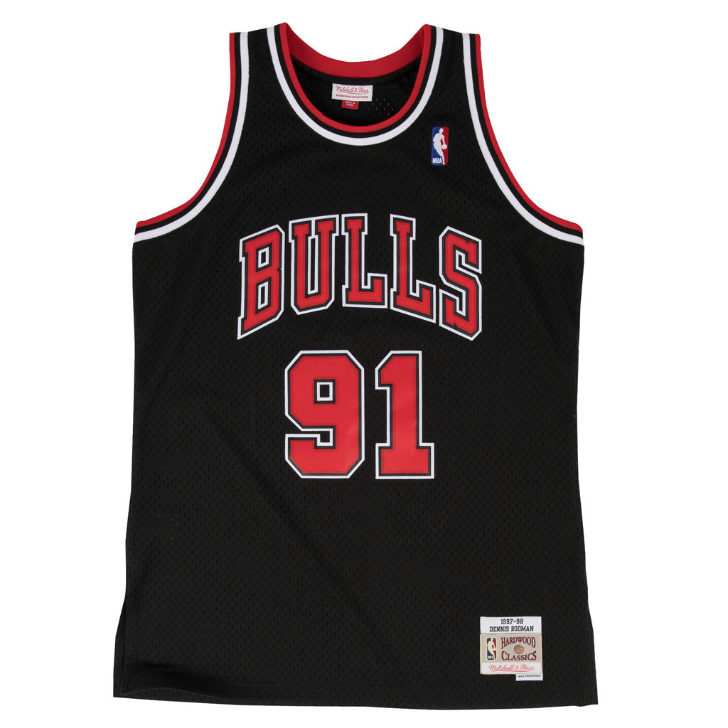 NBA Chicago Bulls Dennis Rodman Mitchell &amp; Ness Retro Swingman Jersey - Black