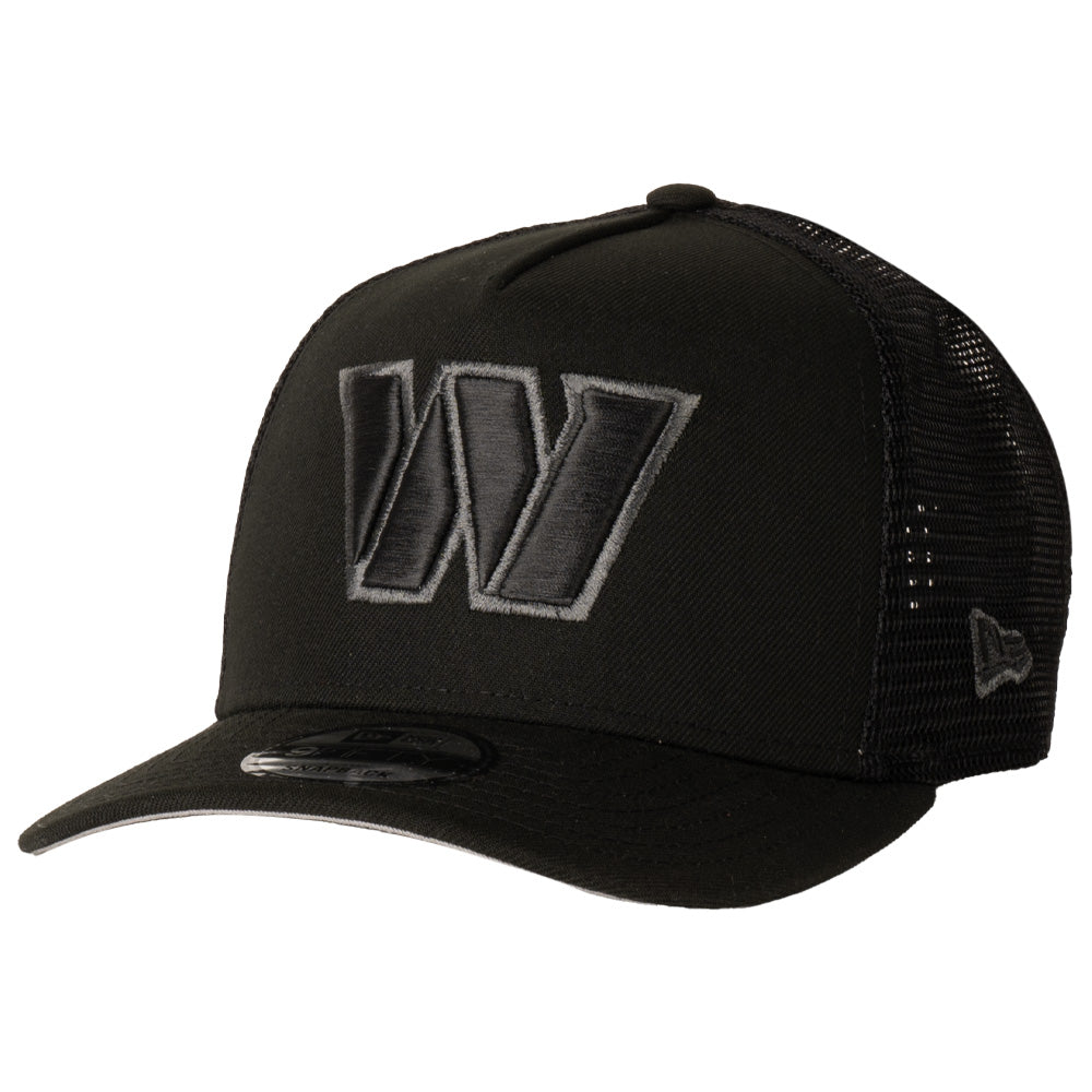 NFL Washington Commanders New Era Black Pearl A-Frame 9FIFTY Trucker Snapback Hat