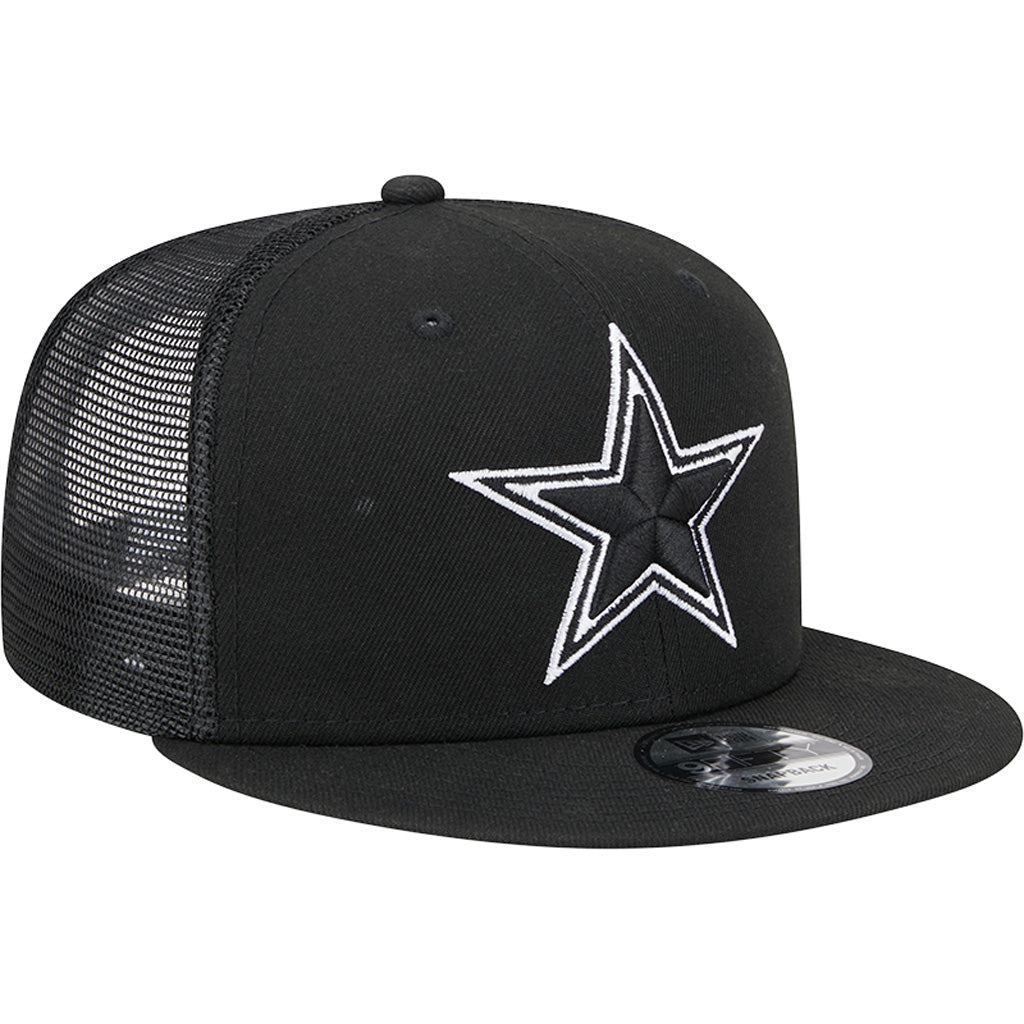 NFL Dallas Cowboys New Era Black &amp; White Trucker 9FIFTY Snapback