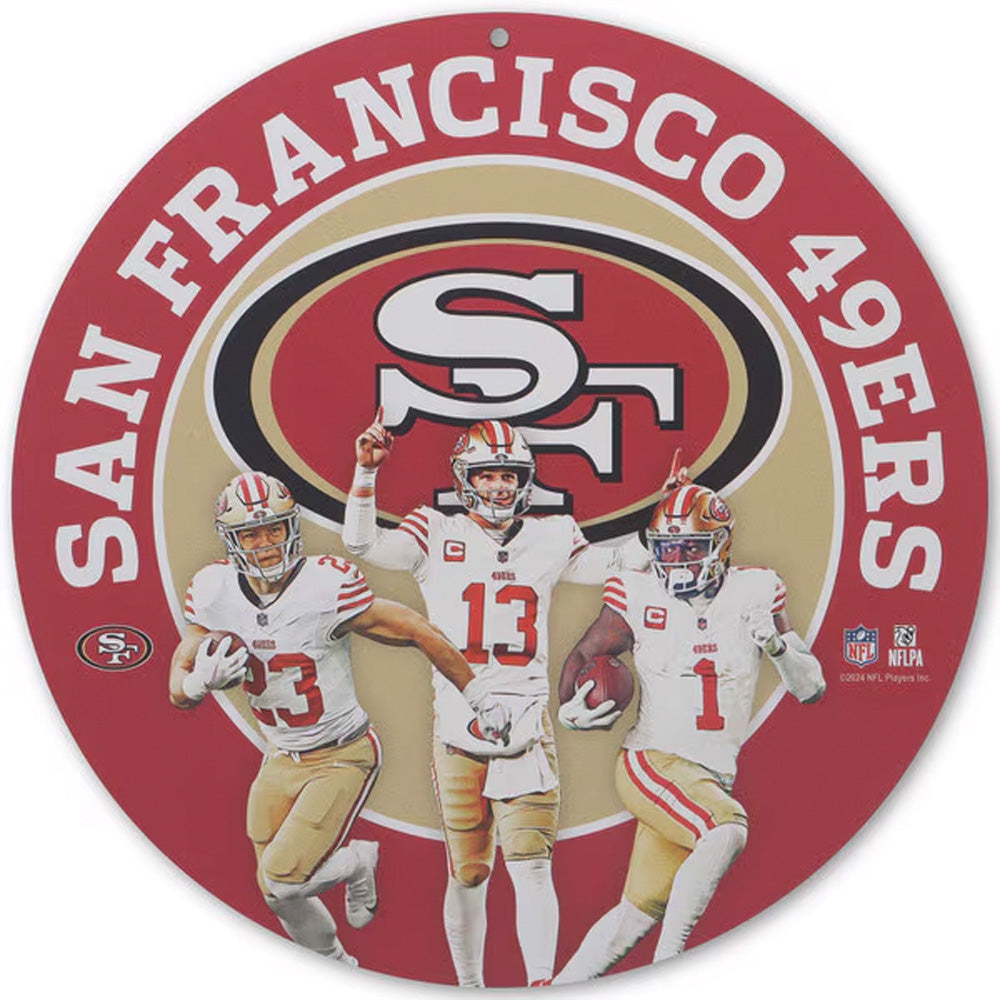 NFL San Francisco 49ers Open Road Brands X-Metal Team Round Sign