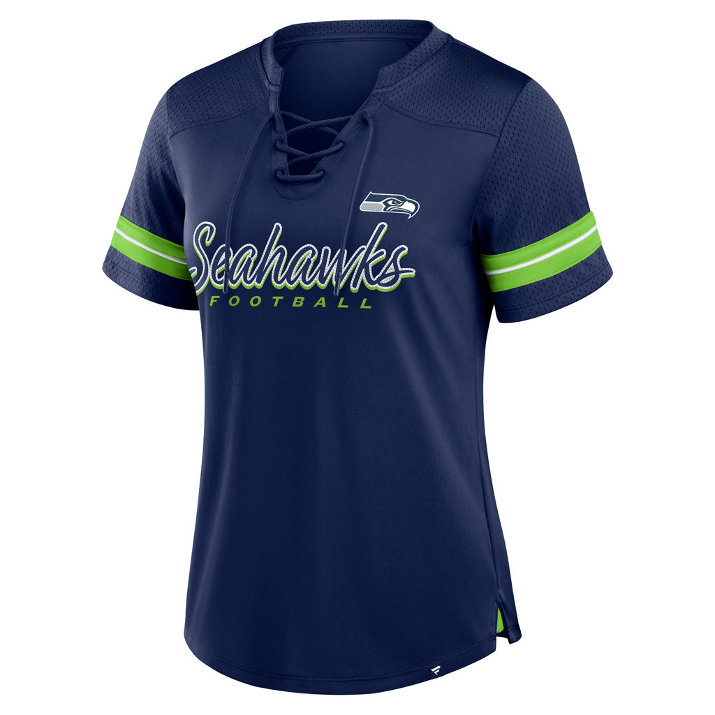 NFL Seattle Seahawks Fanatics Women&#39;s Play Script Lace-Up Top