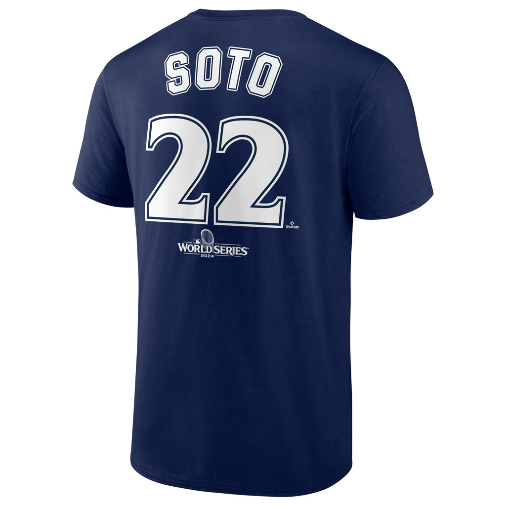 MLB New York Yankees Juan Soto Fanatics 2024 World Series Name &amp; Number T-Shirt