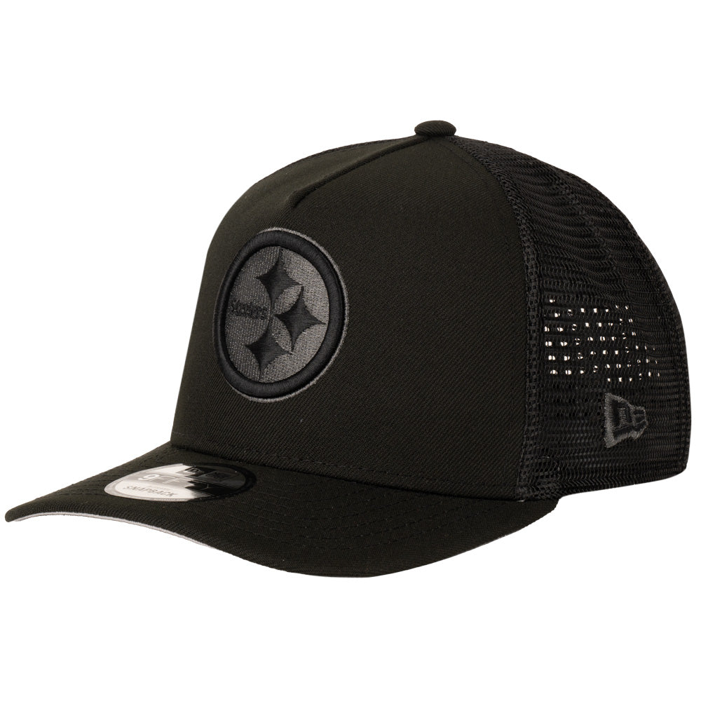 NFL Pittsburgh Steelers New Era Black Pearl A-Frame 9FIFTY Trucker Snapback