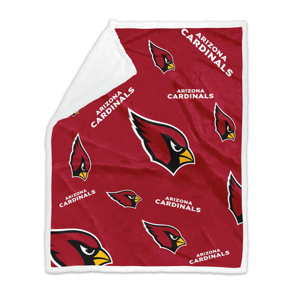 NFL Arizona Cardinals Logo Brands 50x60 Sherpa