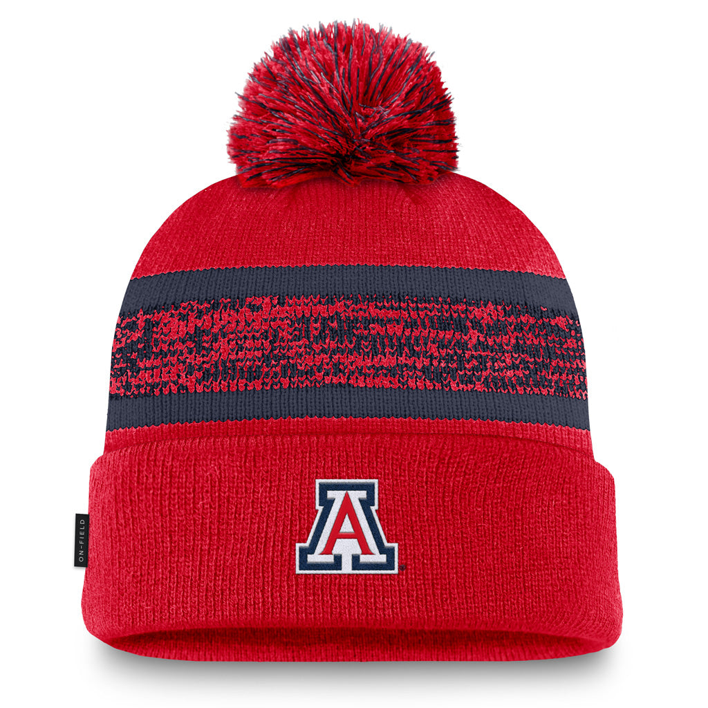 NCAA Arizona Wildcats Nike Peak Primary Cuff Pom Beanie Hat