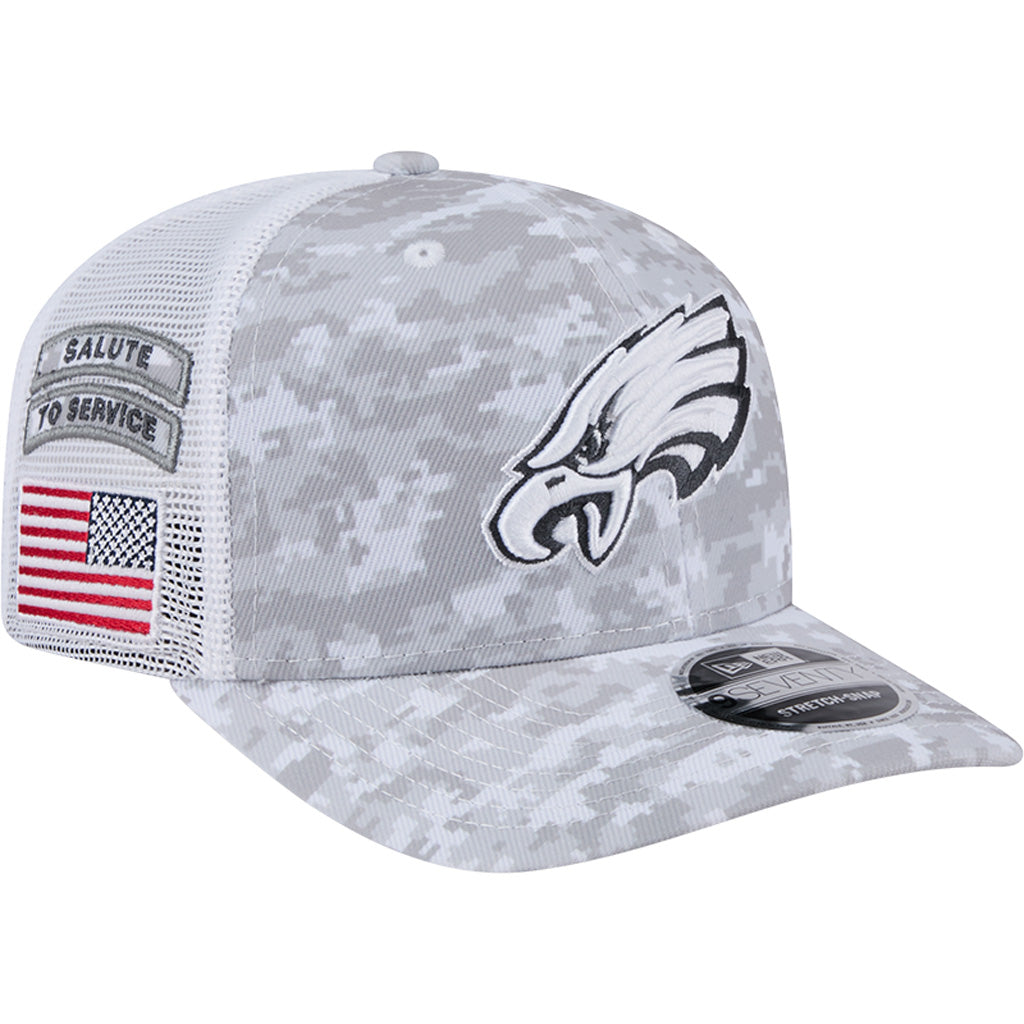 NFL Philadelphia Eagles New Era 2024 Salute to Service 9SEVENTY Stretch-Snapback Hat