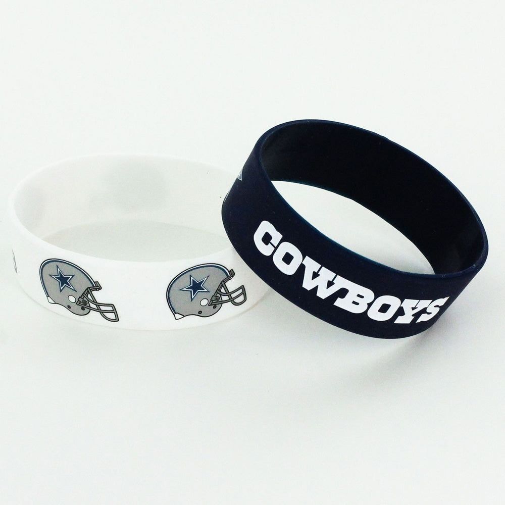 NFL Dallas Cowboys Aminco 2-Pack Wide Silicone Bracelet Bands