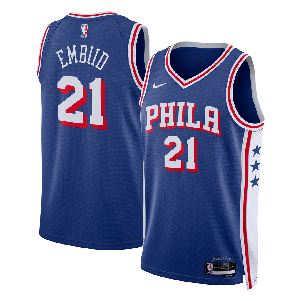 NBA Philadelphia 76ers Joel Embiid Nike Icon Swingman Jersey - Blue