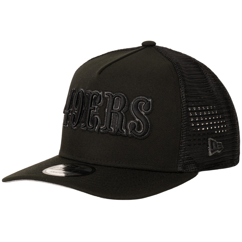 NFL San Francisco 49ers New Era Black Pearl A-Frame 9FIFTY Trucker Snapback